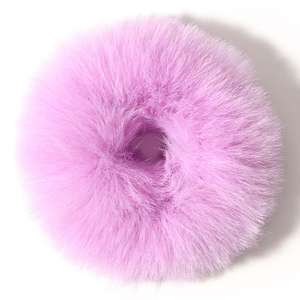 新着 レディース ソフト生地 伸縮性ヘアバンド コードシュシュ ヘアアクセサリー ヘアゴム 冬 ファー ふわふわ シュシュ 女性用 - Product Image 5