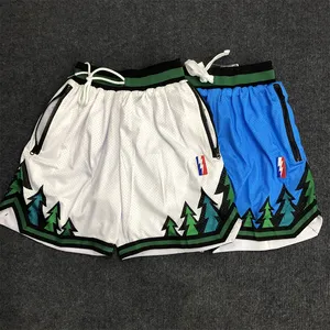 Custom Logo Sublimation Real Double-Layer Mesh Shorts Fabric Mesh Basketball Shorts Custom Logo Embroidered Men's Shorts