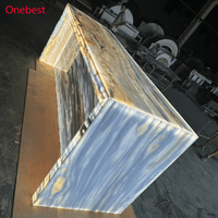 Comptoirs de bar durables en pierre translucide onyx rétroéclairée haut de gamme pour la maison, l'hôtel, le bar, la boîte de nuit
