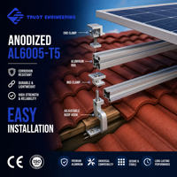 Accessoires de montage solaire en forme de L, support de panneau solaire en aluminium pour toit en tôle métallique