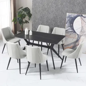 Manufacturer Direct Sets White Color Dinning Long Narrow Dining Table