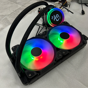 New 360 AIO Cooler Temperature Display Dual Pump High Efficiency Water Cooler Gaming Pc Case ARGB <b>Fan</b> for CPU Cooling - Product Image 4