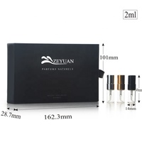 Boîte d'échantillon en carton avec logo personnalisé ensemble découverte de parfum emballage de 2ml mini flacons de bouteilles en verre vides boîtes d'échantillon de carte de parfum