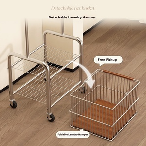 Appendiabiti da Terra in Metallo per Casa, Carrello Portaoggetti di Lusso in Acciaio Inossidabile - Product Image 4