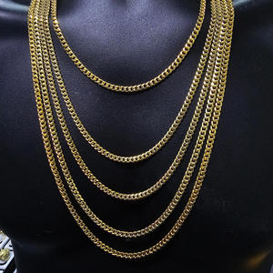 Grosir 14K emas diisi 2/3/4/mm 20 inci rantai Kuba untuk wanita dan pria membuat perhiasan kalung - Product Image 3