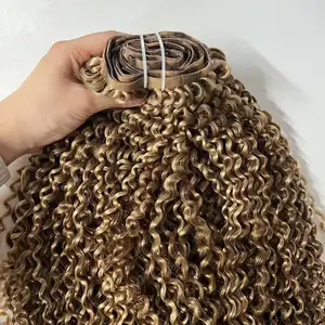 All Color Can Be Customized PU Clip in Human Hair Extension Seamless Factory Price 100% Chinese Virgin Cuticle Remy Hair