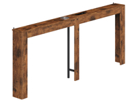 Table d'entrée mince de 70 pouces avec station de charge et USB, table console étroite derrière le canapé avec porte-gobelet, bois rustique