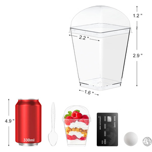 Vaso Desechable de Plástico PET de Grado Alimenticio de Pared Simple de 117 mm, 16, 20 y 24 Onzas, con Logotipo Personalizado, para Postres y Helados - Product Image 2
