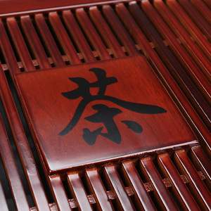 Bandeja de Té de Madera Maciza con Base de Drenaje y Almacenamiento de Agua, Diseño Plano, Estilo Chino, para Set de Té Kung Fu KM68 - Product Image 4