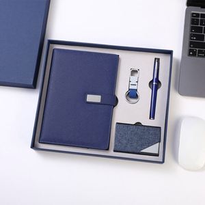 Set de Regalo de Bienvenida para Nuevos Empleados de Empresas, Cuaderno de Cuero PU A5 con Logotipo Personalizado, Bolígrafo de Metal, Llavero, Tarjetero, Caja de Regalo Premium - Product Image 2