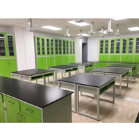 Pharmacie scolaire cadre en acier armoire en bois Table de laboratoire mobilier de laboratoire mobile banc mural