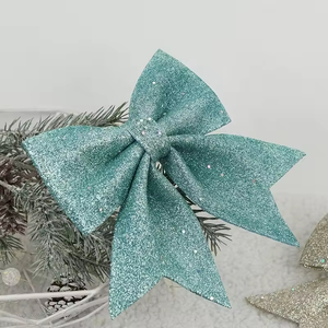 โรงงานผลิตเครื่องประดับโบว์ติดต้นคริสต์มาสสีทองแบบเป็นมิตรกับสิ่งแวดล้อม ขายส่งของตกแต่งสำหรับงานปาร์ตี้วันหยุด - Product Image 6