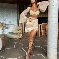 Fournisseur en gros Robe de plage sexy en tricot pour femme avec franges, cache-maillot, tenue de plage, collection été