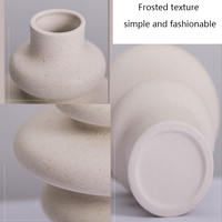 Vase en céramique givrée nordique en spirale - Design moderne pour la décoration de mariage, de la maison et du bureau - Base antidérapante écologique