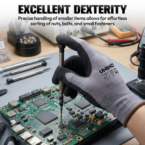 Перчатки рабочие 13G из нейлона и спандекса с нитриловым покрытием, сенсорные, противоскользящие, износостойкие, защитные, для промышленного использования, 12 пар - Product Image 5