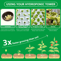 Nouveau système hydroponique d'intérieur d'agriculture verticale 65L amélioré 14 couches 112 trous noyau de pompe de tour de planteur de légumes biologiques