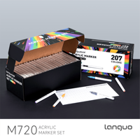 207 couleurs, marqueurs acryliques certifiés ASTM D-4236, non toxiques, écologiques, stylos à peinture professionnels pour artistes, fabriqués en Chine, modèle M720B