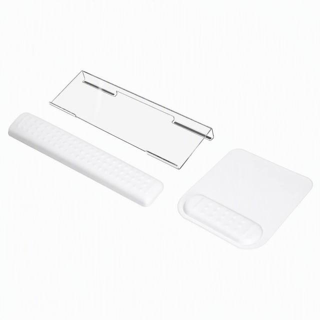 MOSISO Memory Foam Rectangular Computer Keyboard Stand Wrist Rest Support Set Mouse Pad 17.12x2.76 Inches Ergonomic Massage Easy