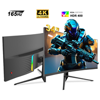 Écran d'ordinateur LED incurvé 34 pouces 4K 100Hz 180Hz anti-lumière bleue, moniteur de bureau grand écran 21:9 avec interface DP