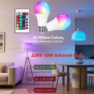 Bombilla LED Infrarroja de 4 Colores, 220V, Fácil Operación, Control Remoto para el Hogar, Iluminación con Modos Ajustables, Base E27, Alimentación CA - Product Image 3