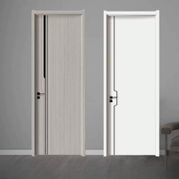 Porte intérieure moderne en mélamine WPC, étanche, gain de place, en bois et PVC, pour chambre et salon