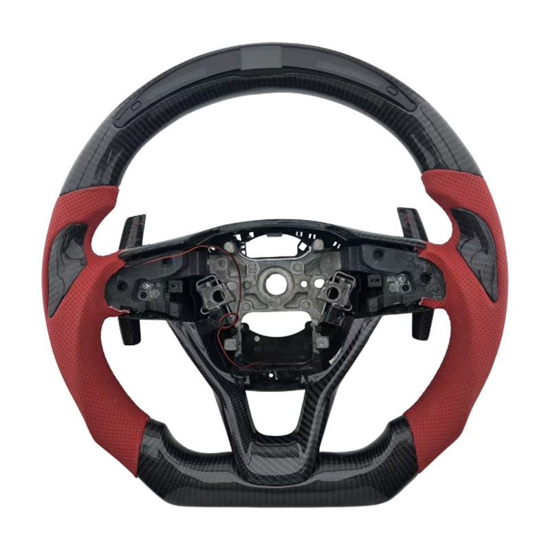 คาร์บอน + หนังสีแดง + ไฟ LED + ตะเข็บสีแดง + ไม่มีไม้พาย