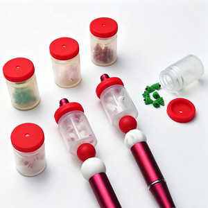 Mini Christmas Wishing Bottle Focal Beads for <b>Pens</b> Transparent Shaker Jar Food Grade BPA Free Silicone Beads <b>Pen</b> Keychain - Product Image 5