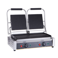 Grill électrique professionnel à contact, presse à panini, machine à griller les sandwichs à double chauffage
