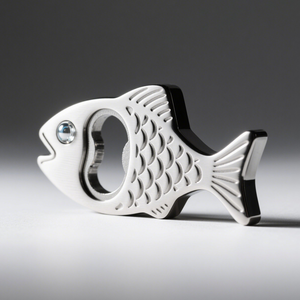 Abrebotellas con grabado de pescado en 3D con logotipo personalizado de alta calidad, llavero plano que pagará, Abrebotellas con forma de mano - Product Image 1