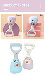 Pelle à crottes portable pour chien avec ramassage des déchets sanitaires Nettoyant pour déchets de chien en plastique avec distributeur de sacs et pince pour laisse de chien - Product Image 3