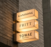 Enseigne lumineuse LED double face personnalisée pour mur, avec logo d'entreprise, étanche, pour intérieur/extérieur, pour bâtiments et magasins