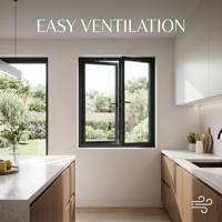 Ventanas Opuestas Abatibles de Aluminio Impermeables de Alta Calidad para Viviendas, Villas y Edificios de Estilo Europeo