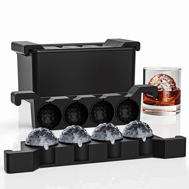 Crystal Clear Ice Sphere Maker Round Slow Melting 8 Large Ice Ball Mold Reusable Ice Ball Maker Mold
