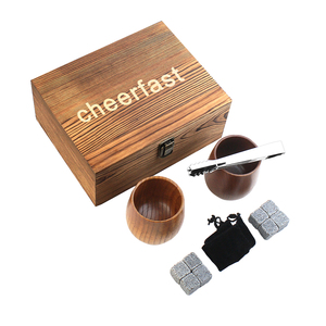 Piedras de Whisky Reutilizables y Piedras Enfriadoras de Granito, Juego de Vasos de Whisky de Madera con Caja de Madera y Juego de Piedras de Whisky - Product Image 2