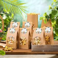 Étiquettes de remerciement pour sacs à popcorn, autocollants ronds mignons pour baby shower, emballage alimentaire en papier, emballage cadeau, sac en papier kraft personnalisé
