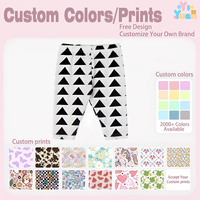 Leggings unisexes pour bébé, pantalons extensibles à imprimé triangle noir, bas en coton doux pour tout-petits, pantalons décontractés pour garçons et filles