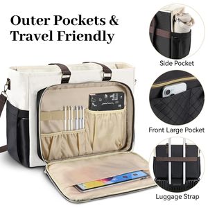 Sac à bandoulière structuré pour femmes de bureau OEM ODM, sacoche pour ordinateur portable 15,6 pouces, sacoche en nylon imperméable pour réunion d'affaires, voyage - Product Image 3