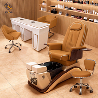 Fauteuil de pédicure personnalisé avec massage des pieds, fauteuil de spa pour les pieds et ensemble de table de manucure pour salon de manucure