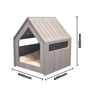 Rumah kucing kayu padat untuk dalam ruangan kayu dekorasi rumah kandang anjing dalam ruangan rumah kucing anjing tempat berlindung - Product Image 1