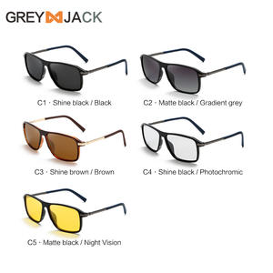 Lunettes de soleil sportives grises Jack Aviator, monture intégrale noire et marron, verres polarisés TAC UV400 pour la conduite et le cyclisme - Product Image 3