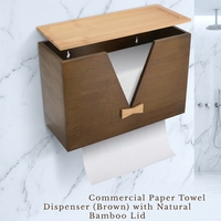 Nouveau distributeur de papier essuie-tout en bambou, à fixer au mur ou sur le comptoir, avec couvercle, pour la maison et le commerce