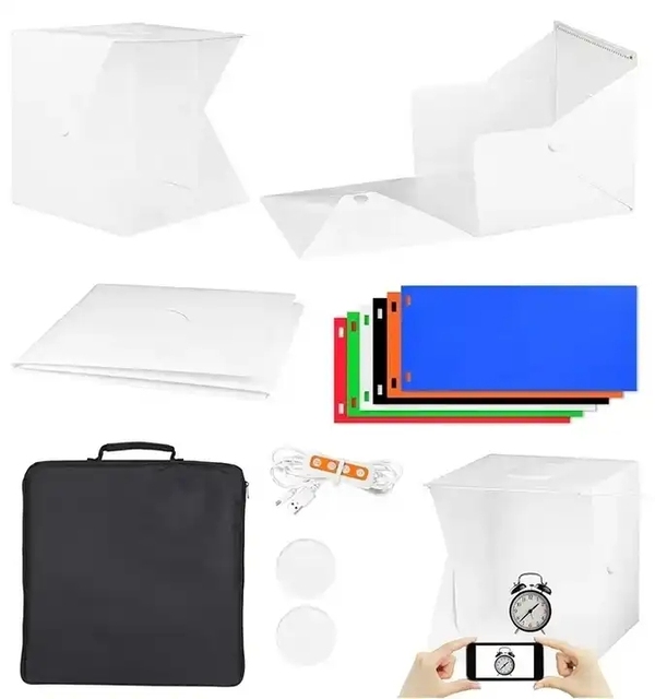 Jingying 40cm Photo Studio Folding Light Box Table Top Product Photography Shooting Tent With 6 Backdrops