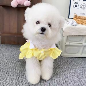 Dog <b>Princess</b> Dress Yellow Red Dots Lolita Style Summer Breathable Skirt Small Pet <b>Clothes</b> - Product Image 3