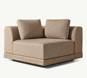 Moderno lujo para todo tipo de clima Patio jardín Hotel piscina sofá conjuntos ocio al aire libre muebles de madera maciza teca sofá Modular U-Sectional - Product Image 5