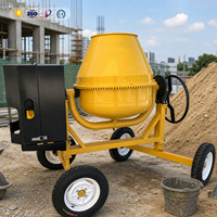 Bétonnière portable robuste de 350 L, machine à béton de 350 litres, alimentée au diesel, équipement de mélange de ciment pour travaux de construction