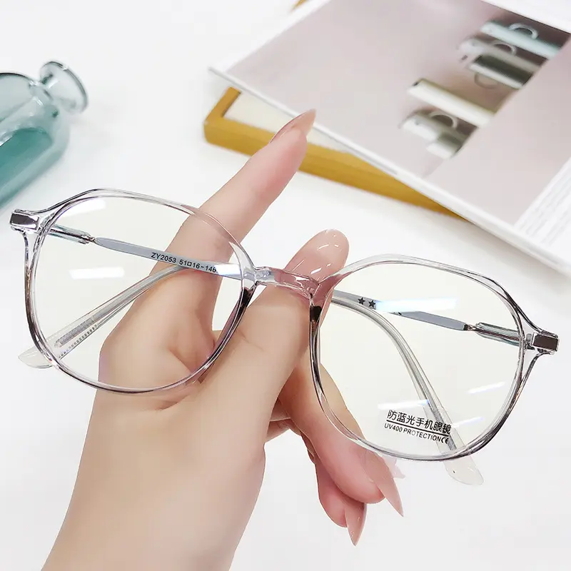 New Arrivals Fashion Women Clear Transparent PC Frames Anti Blue Light Blocking Eyeglasses Glasses