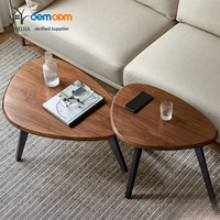 JIAMEIJIA Ensemble de meubles modernes, lot de 2 tables basses irrégulières, plateau en métal, structure en métal, design multi-niveaux, rangement pour salon
