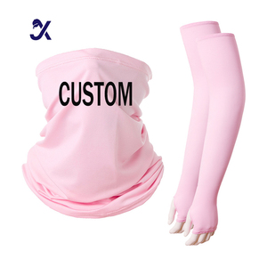 Manchons de bras anti-UV personnalisés JX avec logo, manchons rafraîchissants en soie, ensemble de bandanas et manchons de bras - Product Image 1