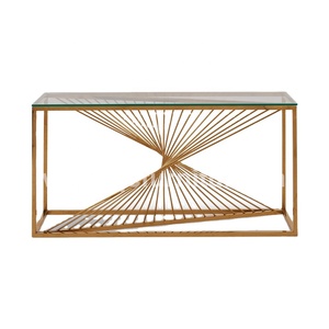 Glass French Metal <strong>Legs</strong> Gold <strong>Console</strong> <strong>Table</strong> - Product Image 3