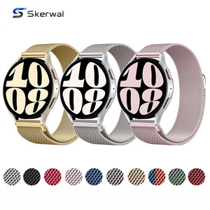 Correa de reloj de malla milanesa para Samsung Galaxy Watch de 18, 20 y 22 mm, de acero inoxidable con cierre magnético de liberación rápida, compatible con Huawei y <span class=keywords><strong>Amazfit</strong></span>. - Product Image 1